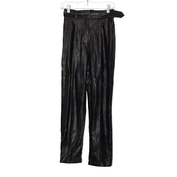 Ted Baker Faydell belted faux-leather trousers Size 0 NWT - Picture 3 of 10